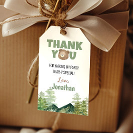 Etiqueta Para Presente Festa Do Urso Da Madeira Obrigado Marca Favorável