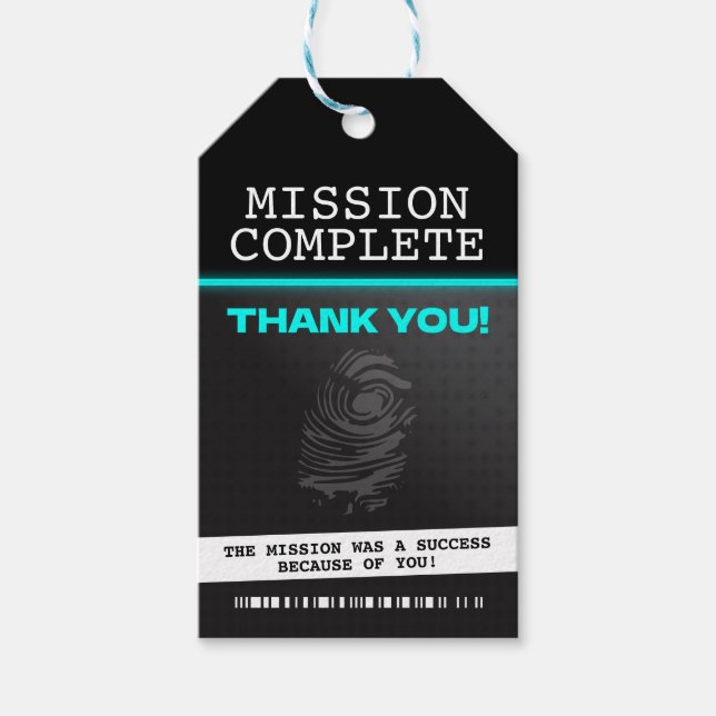 Etiqueta Para Presente Festa Espiã Obrigado (Frente)