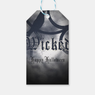 Etiqueta Para Presente Festa Malvada de Halloween Corvo Preto