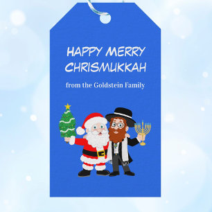 Etiqueta Para Presente Festa Merry Chrismukkah O Papai Noel Encontra o Ra