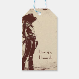 Etiqueta Para Presente Festa Personalizada Country de Cowgirl Western