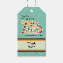Etiqueta Para Presente Festa Retro Listrada dos Anos 70