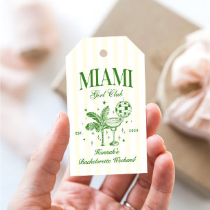 Etiqueta Para Presente Festa Retro Moderna Verde e Amarela de Bach Miami