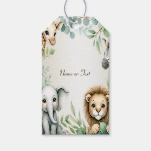 Etiqueta Para Presente Festa Tropical de Animais Safari Selvagens