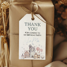 Etiqueta Para Presente Festa Wonderland de inverno Obrigado Marca de Favo