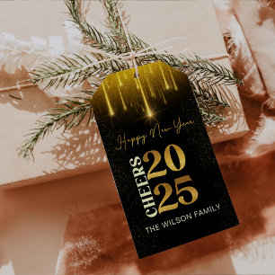 Etiqueta Para Presente Festas de Presente de 2025, Douradas, Ano Novo
