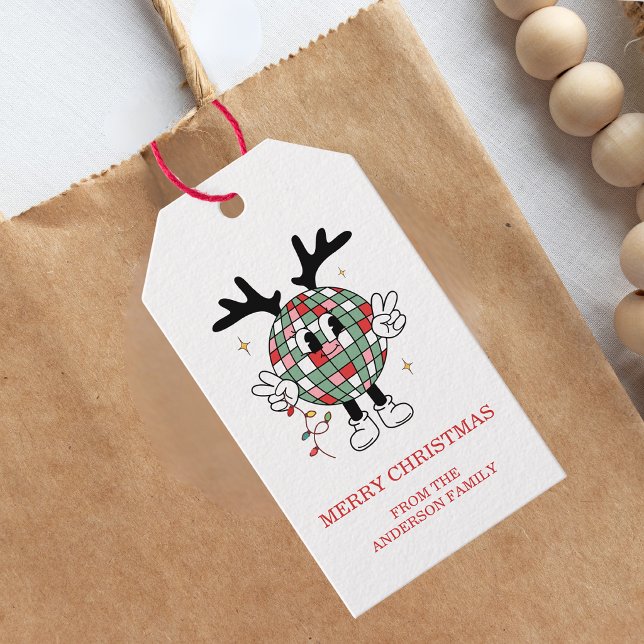 Etiqueta Para Presente Festas Felizes de Natal Retrô (Criador carregado)