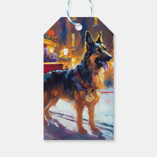 Etiqueta Para Presente FESTIE german shepherd Natal (Frente)