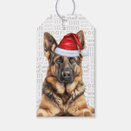 Etiqueta Para Presente Festive German Shepherd Holiday Dog Christmas