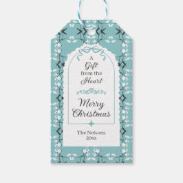 Etiqueta Para Presente Festive Royal Botanical Robin's Egg Blue Gift Tag