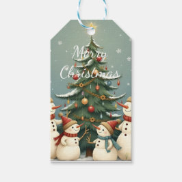 Etiqueta Para Presente Festive Snowman Family Christmas Collection