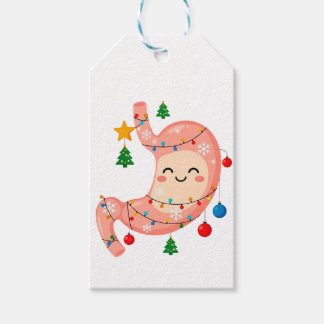 Etiqueta Para Presente Festive Stomach Cartoon for Holiday Gastro Heroes