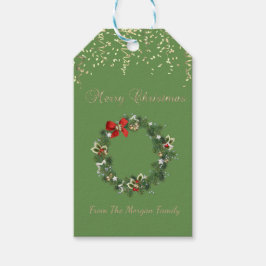 Etiqueta Para Presente Festivo Férias Fúria Fúria Fúria, Confetti, Verde