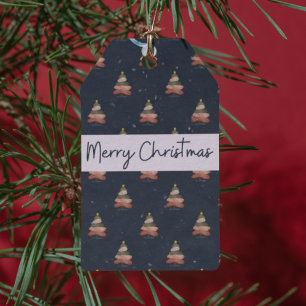 Etiqueta Para Presente Festivo Holiday Modern Lettering Design