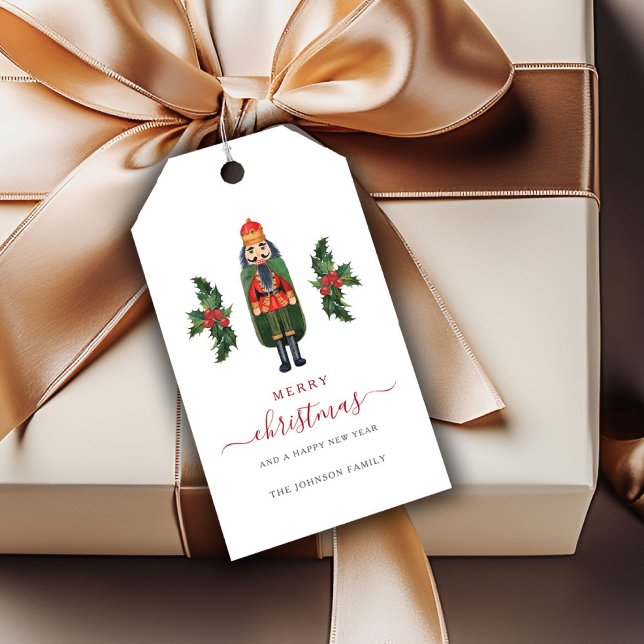 Etiqueta Para Presente Festivo Nutcracker Feliz Natal (Festive Nutcracker Merry Christmas Gift Tags)