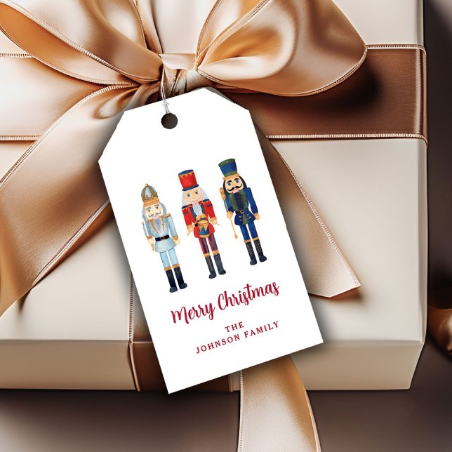 Etiqueta Para Presente Festivo Nutcracker Script Feliz Natal (Festive Nutcracker Script Merry Christmas Gift Tags)