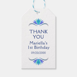 Etiqueta Para Presente Fiesta Blue Birthday Chá Casamento Obrigado