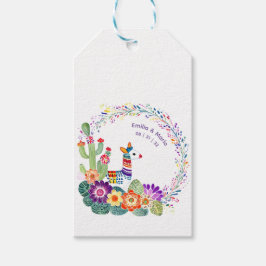 Etiqueta Para Presente FIESTA Cacti Folkart Flores Personalizado