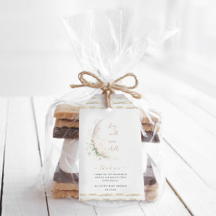 Etiqueta Para Presente Filho da Lua Chá de fraldas Boho Hippie Obrigado