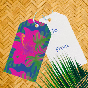 Etiqueta Para Presente Filodendro Hibisco Tropical