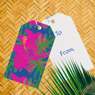 Etiqueta Para Presente Filodendro Hibisco Tropical