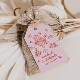 Etiqueta Para Presente Fim de Semana de Bachelorette de Garota Desenhada