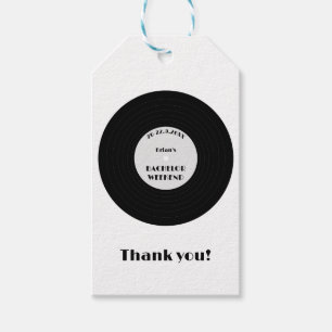 Etiqueta Para Presente Fim de semana do Vintage Vinyl Record Music Black