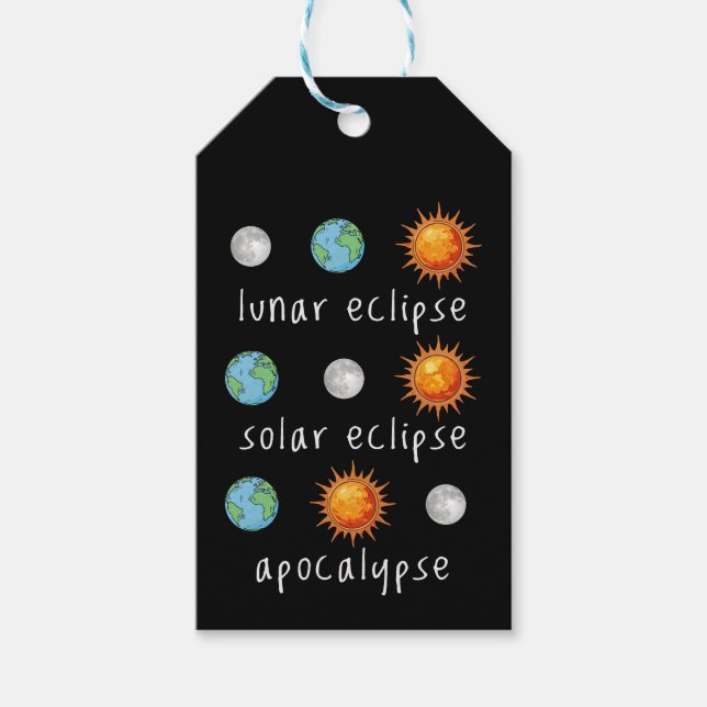 Etiqueta Para Presente Fim do Mundo Divertido Eclipse Lunar Solar (Frente)