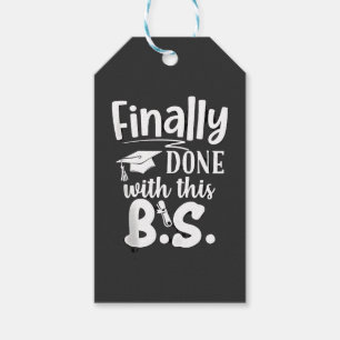 Etiqueta Para Presente Finalmente feito com a graduação BS Funny 2025