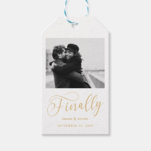 Etiqueta Para Presente Finalmente, Foto de Casamento Minimalista Salvar a