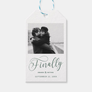 Etiqueta Para Presente Finalmente, Foto de Casamento Minimalista Salvar a