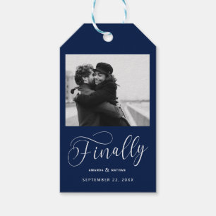Etiqueta Para Presente Finalmente, Foto de Casamento Minimalista Salvar a