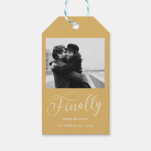 Etiqueta Para Presente Finalmente Foto de Casamento Minimalista Save the 