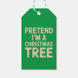 Etiqueta Para Presente Fingir que sou uma fantasia de Natal em árvore de 