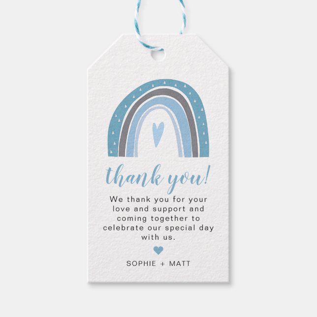 Etiqueta Para Presente FINN| Dusty Bohemian Boho Slate Rainbow (Frente)