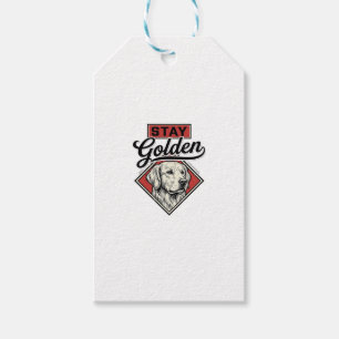 Etiqueta Para Presente Fique Dourado Retriever Vintage Cão Desenho Vetori