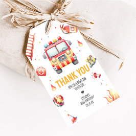 Etiqueta Para Presente Fire Truck Sound the Alarm Baby Shower Favor Tags