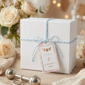 Etiqueta Para Presente First Rodeo Pink Cowgirl Western Birthday