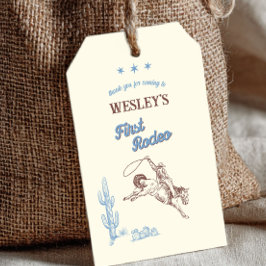 Etiqueta Para Presente First Rodeo Western 1st Birthday Thank You