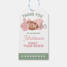 Etiqueta Para Presente FIRST year down, Football Birthday, ONE 