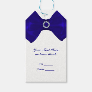 Etiqueta Para Presente Fita Azul Royal & Diamantes Favor de Noiva Elegant