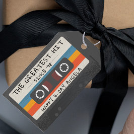 Etiqueta Para Presente Fita Cassete Retro de Grandes Sucessos para Festa