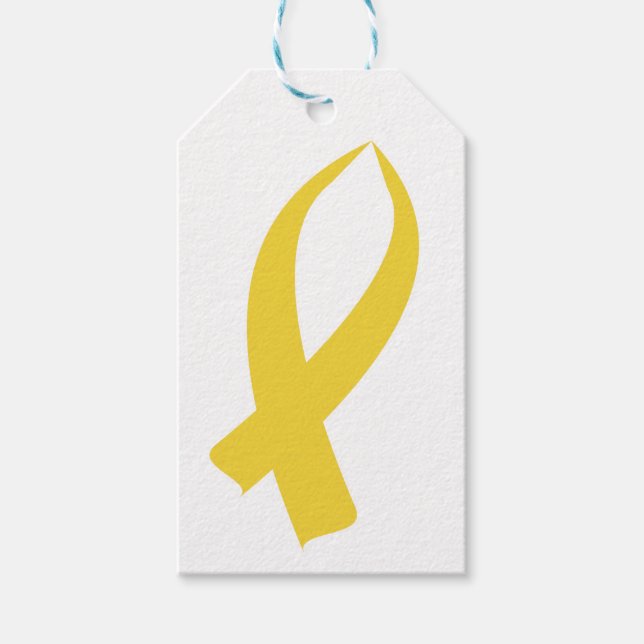 Etiqueta Para Presente Fita de Sensibilização (Dourado) (Frente)