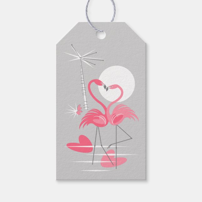 Etiqueta Para Presente Flamingo Love presentes (Frente)
