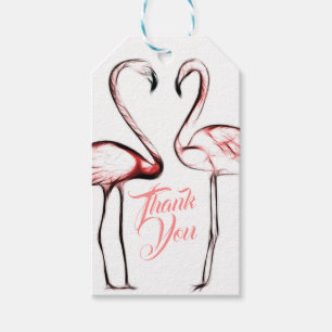 Etiqueta Para Presente Flamingos Rosa Bege Favor de Festa Flamingo