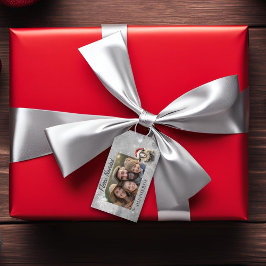 Etiqueta Para Presente Fleece Navidad Cinza Sheep Photo Christmas Gift Ta