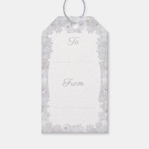 Etiqueta Para Presente Floco de neve azul-gelo