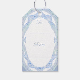 Etiqueta Para Presente Floco de neve azul-gelo