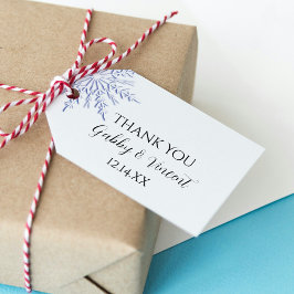 Etiqueta Para Presente Floco de neve azul nas marcas de favoritos do Casa