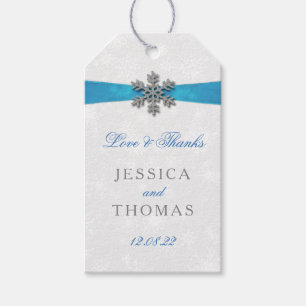 Etiqueta Para Presente Floco de neve de Diamante & casamento no inverno